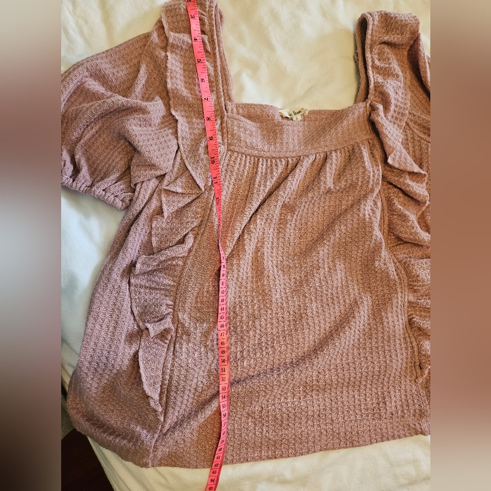 In loom Pink Ruffle Top - Picture 9 of 14